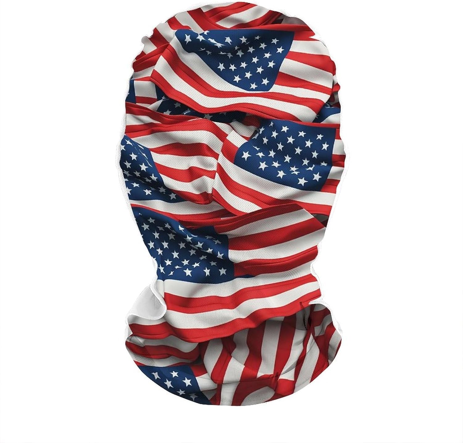 USA Flag Balaclava Ski Mask, Cooling Face Cover White