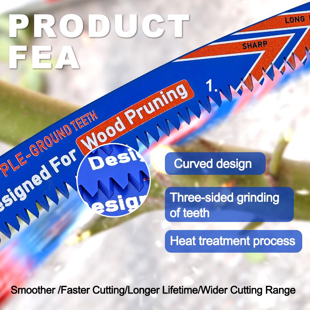BRSCHNITT Japanese Teeth Reciprocating Saw Blades 380mm*2+300mm*2- Curved Edge Wood Pruning Saw Blades 6TPI for Tree Trimming,Wood Cutting,Cr-V Sabre Sawzall Blades - Image 3