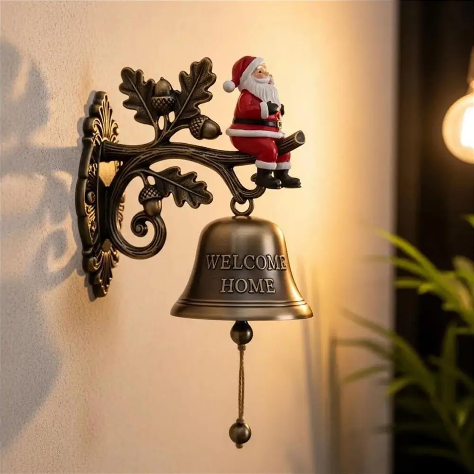 Mounted Farmhouse Bell Retro Door Bell Rustic Vintage Large Wall Mounted Metal For Farm House Outside Decorative Accent Bells(Color 04)