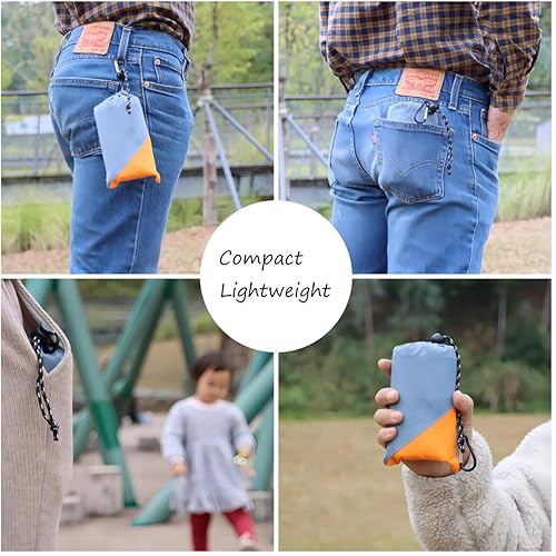 Miniatura 4 de Orga'Neat Manta de picnic de bolsillo, lona de camping de bolsillo ligera a prueba de arena, 55 x 60 pulgadas, plegable y cabe en una bolsa pequeña,