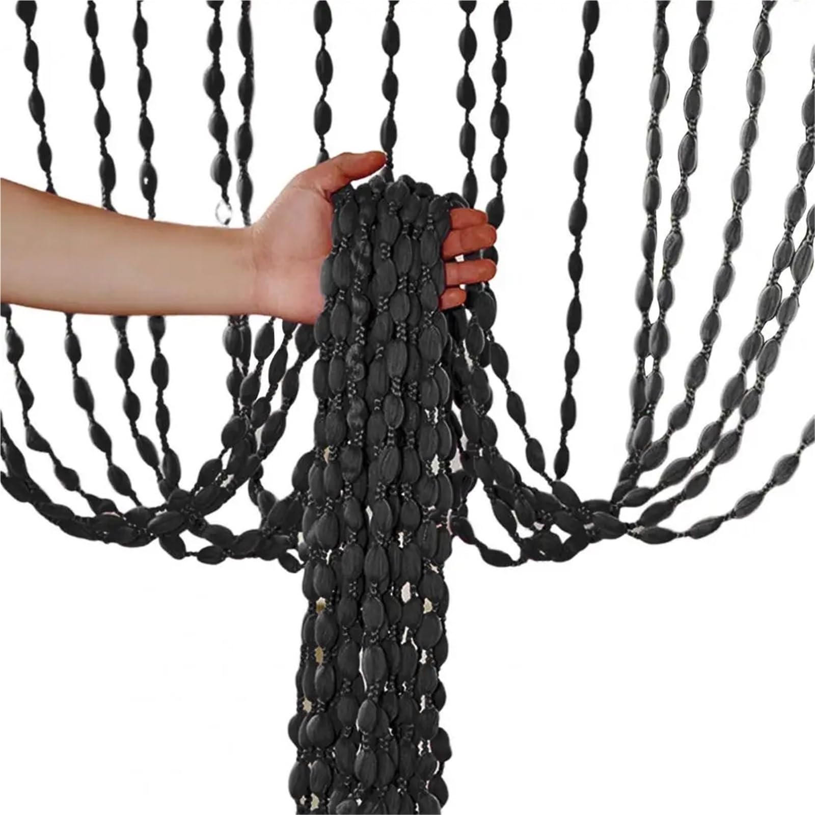 ERHTGUO 2pc Door String Curtain Beaded Flash Line Shiny Tassel Divider For Living Room Doorway Wedding Decoration(Black)