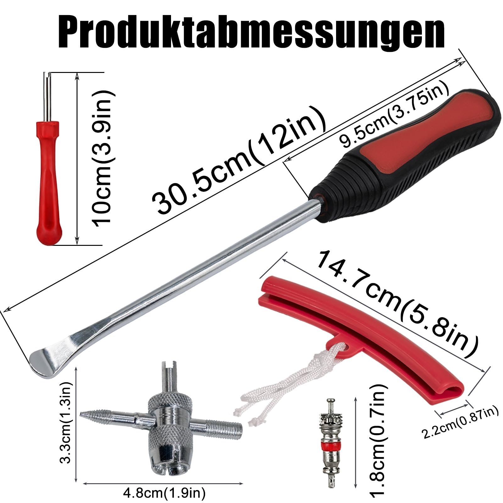 Panngu Herramienta de montaje de neumáticos para moto, bicicleta y scooter con desmontador de neumáticos portátil, color rojo