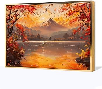 秋の風景画 湖の絵 93693ca4e1daffbf24cbac6a23f69c