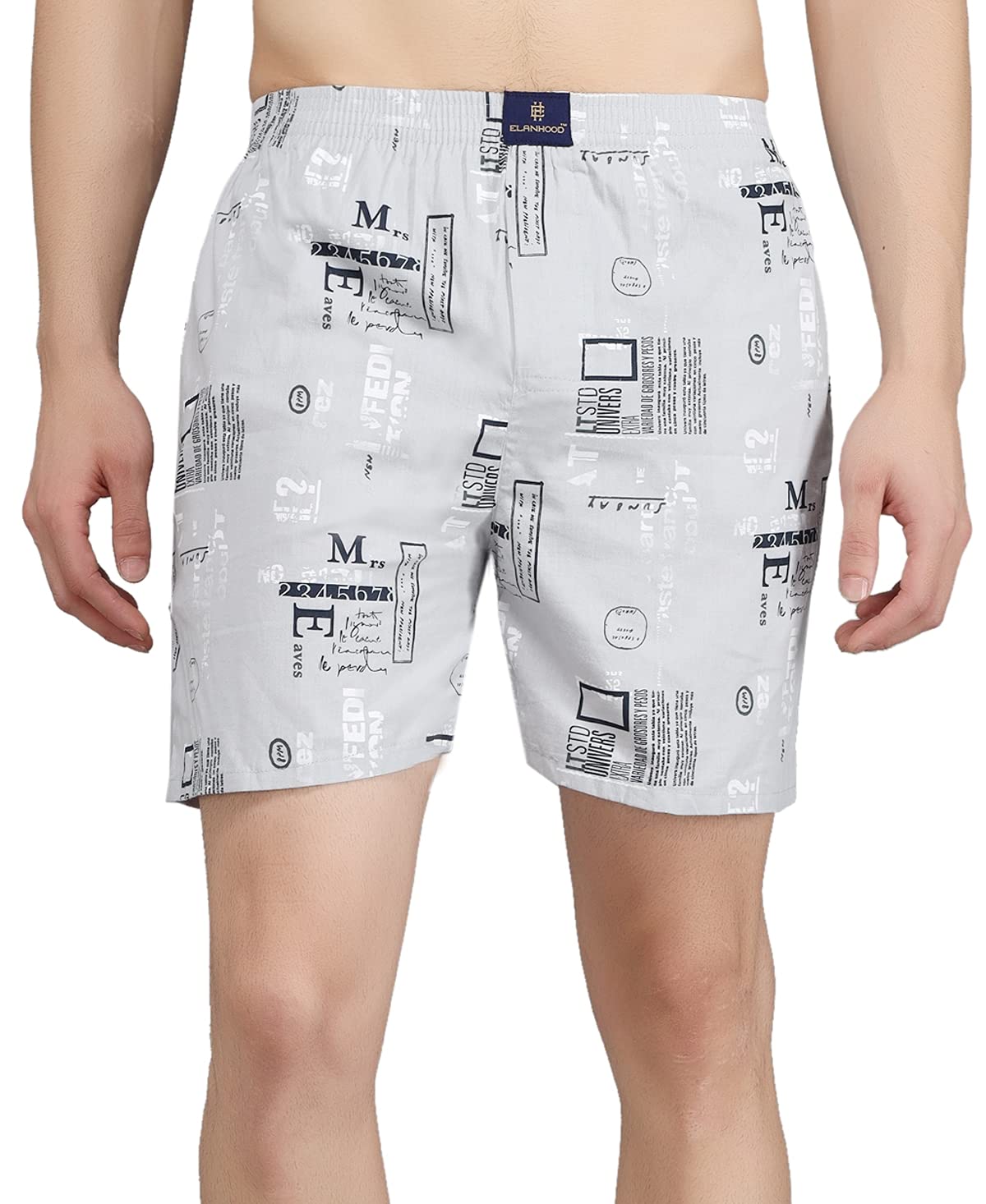 ELANHOODMen's Pure Cotton Regular Printed Boxer Shorts