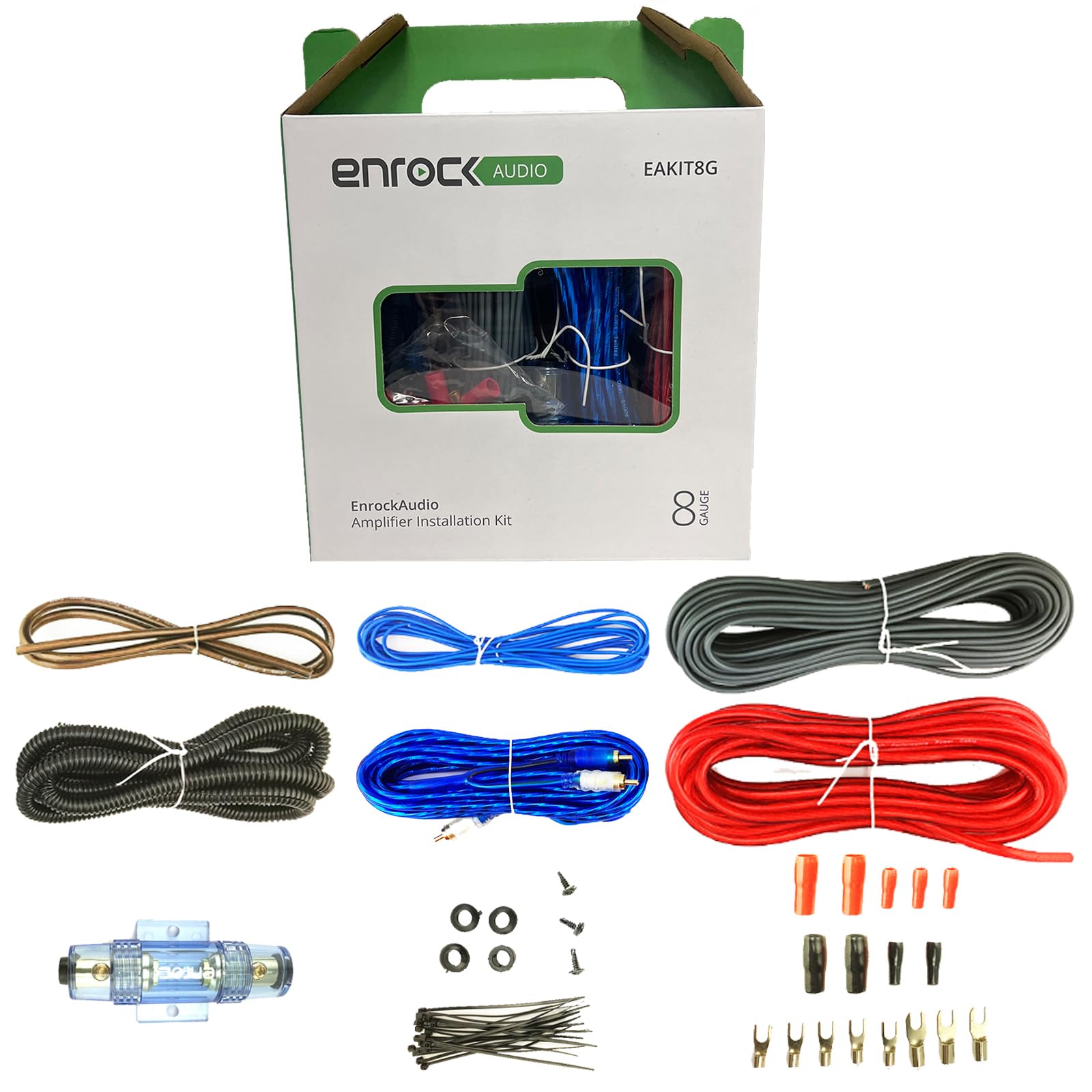 8 Gauge komplett Verstärker Verkabelung Installation Kit – RCA Interconnect – Lautsprecher Draht Sicherungshalter