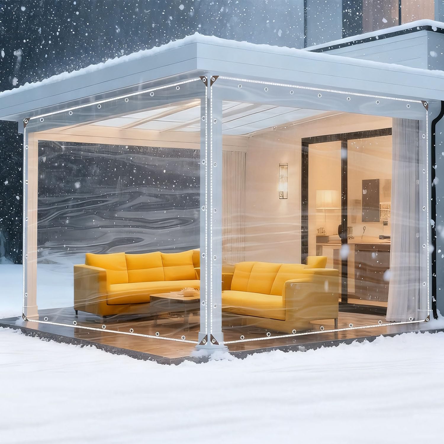 Toldo transparente impermeable para proteger muebles de jardín del polvo y la lluvia
