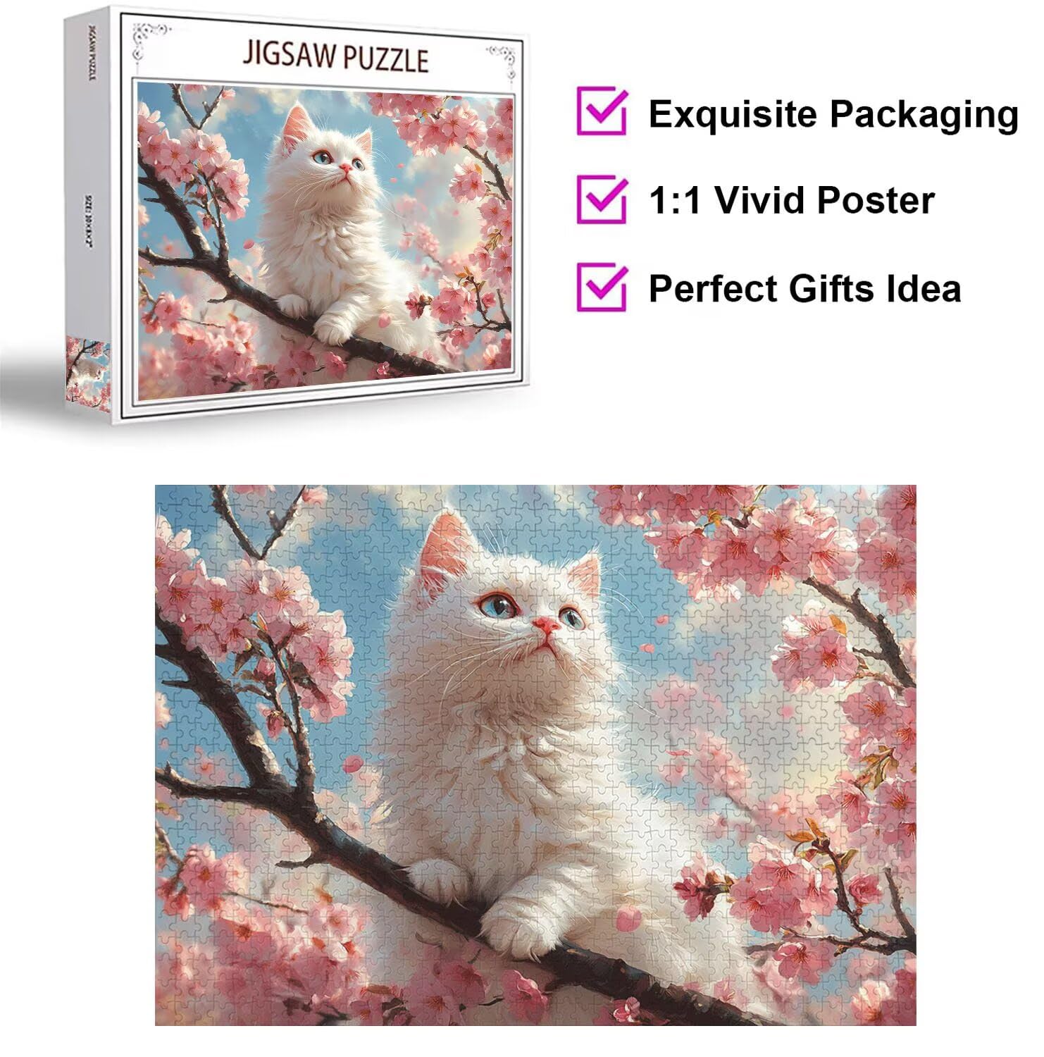 Puzzle 1314 Pieces Chats Puzzle 3D, Adultes Classique Puzzles, n-511