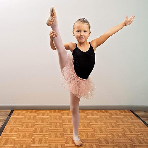 Miniatura 10 de Flooring Inc. - Kit de pista de baile de práctica de plástico ligero entrelazado de 3/8 pulgadas de grosor, suelo temporal impreso sobre alfombra