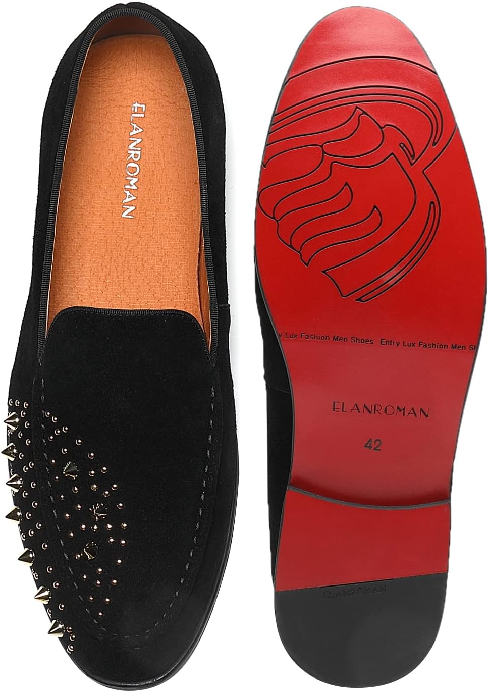 ELANROMAN Men's Patent Leather Loafers Wedding Party Prom Shoes - Image 6