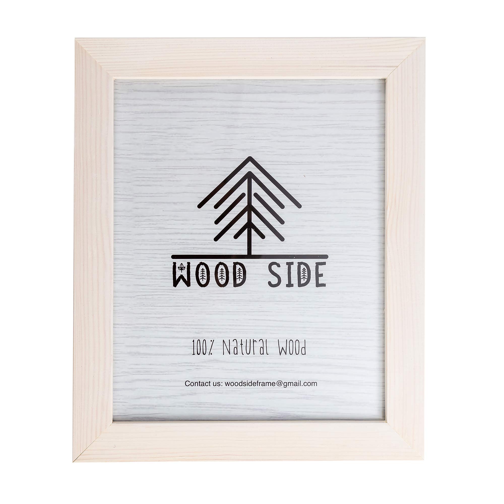 Rustic Wooden Poster Picture Frame 12x16 - Natural Solid Eco Distressed Wood for Wall Mounting Photo Frame - White