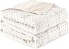 Sivio Weighted Blanket for Adults Queen Size 15 lbs, Soft Heavy Blanket for Stress Relief and Sleep Promotion, Cooling Weighted Throw Blanket for All-Season, White, 60 x 80 inches