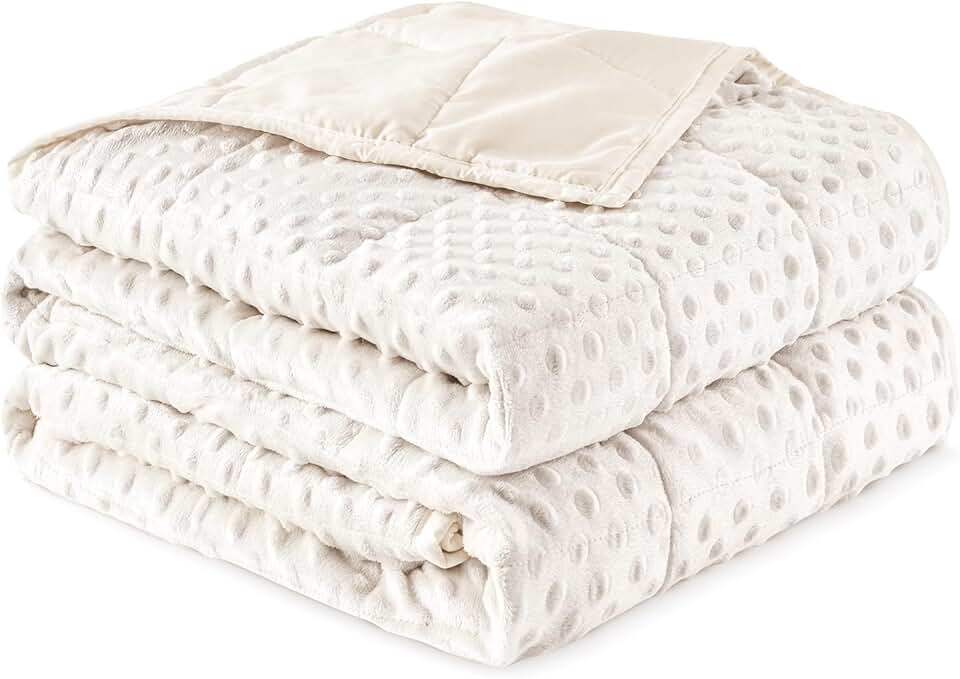 Sivio Cobertor pesado para adultos Queen Size 6,8 kg, cobertor pesado macio para alívio do estresse e promoção do sono, cobertor pesado refrescante para todas as estações, branco, 152 x 203 cm