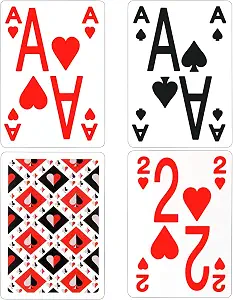 2 Pack Large Print Playing Cards - Low Vision Easy to Read Deck for Seniors & Visually Impaired