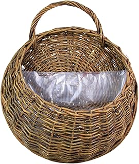 Cesta para pendurar na parede para cesta de flores, feita à mão, cestas de flores de ratã para pendurar na parede, vasos para pendurar em ambientes internos - Cor primária G