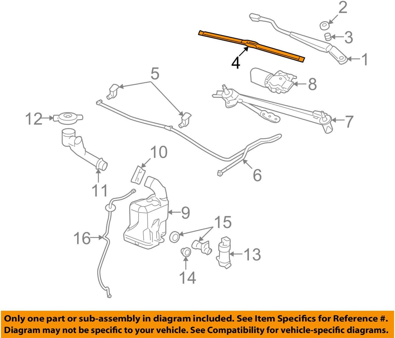 General Motors 22860194, Windshield Wiper Blade