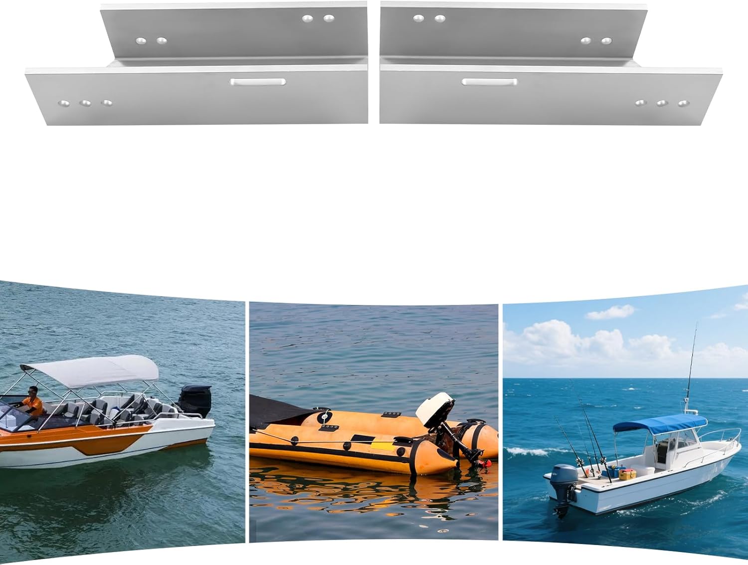 4 inch Fixed Jack Plate, Aluminum Short Transom Boat Jack Plate for Outboard Motor