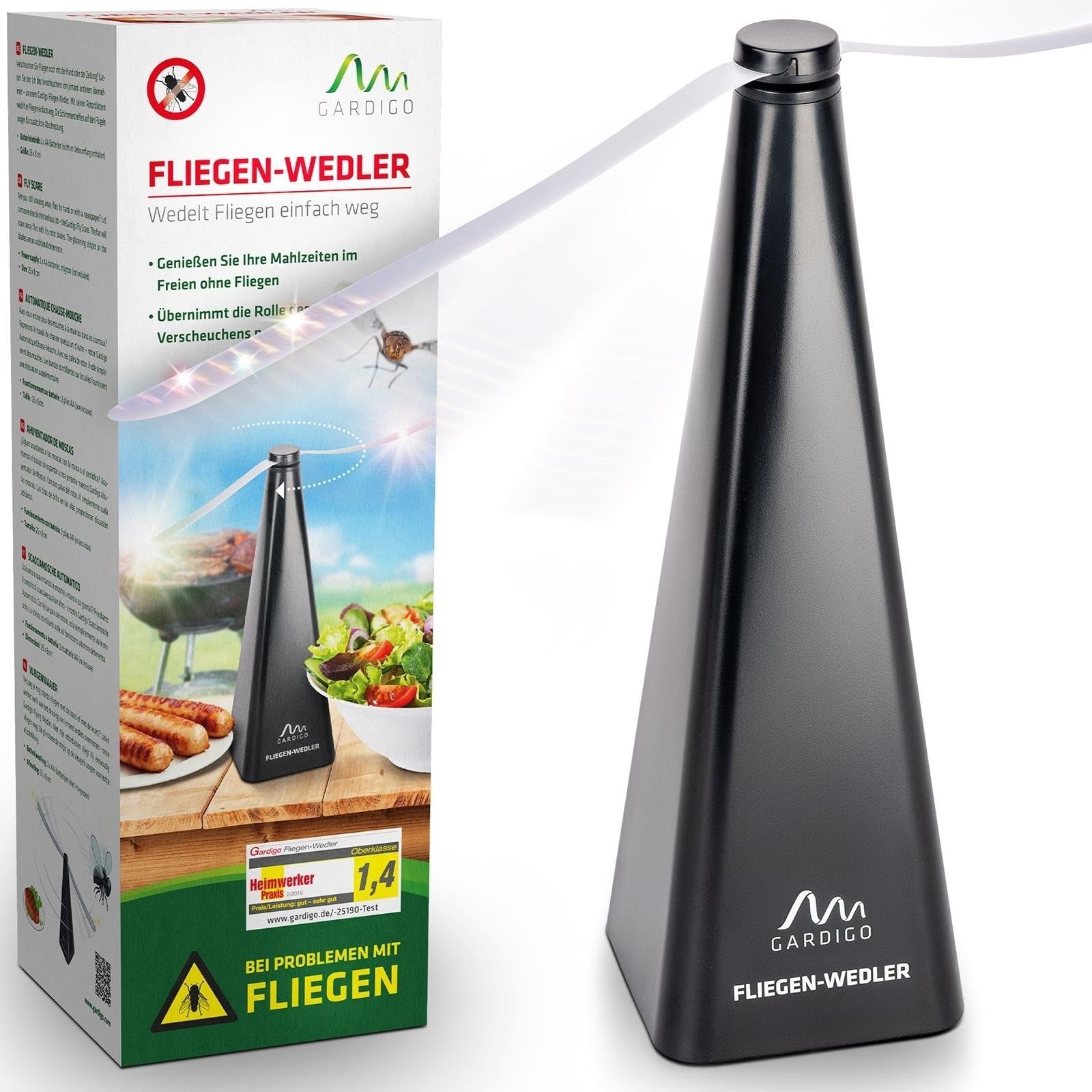 GARDIGO® Fly Repellent Fan | Fly Repellent Indoor and Outdoor I Insect Repellent, Wasp Repellent | Battery-Operated | Reflective Patterns | Fly deterrent Indoor | Fly Repellent Outdoor | Lightweight