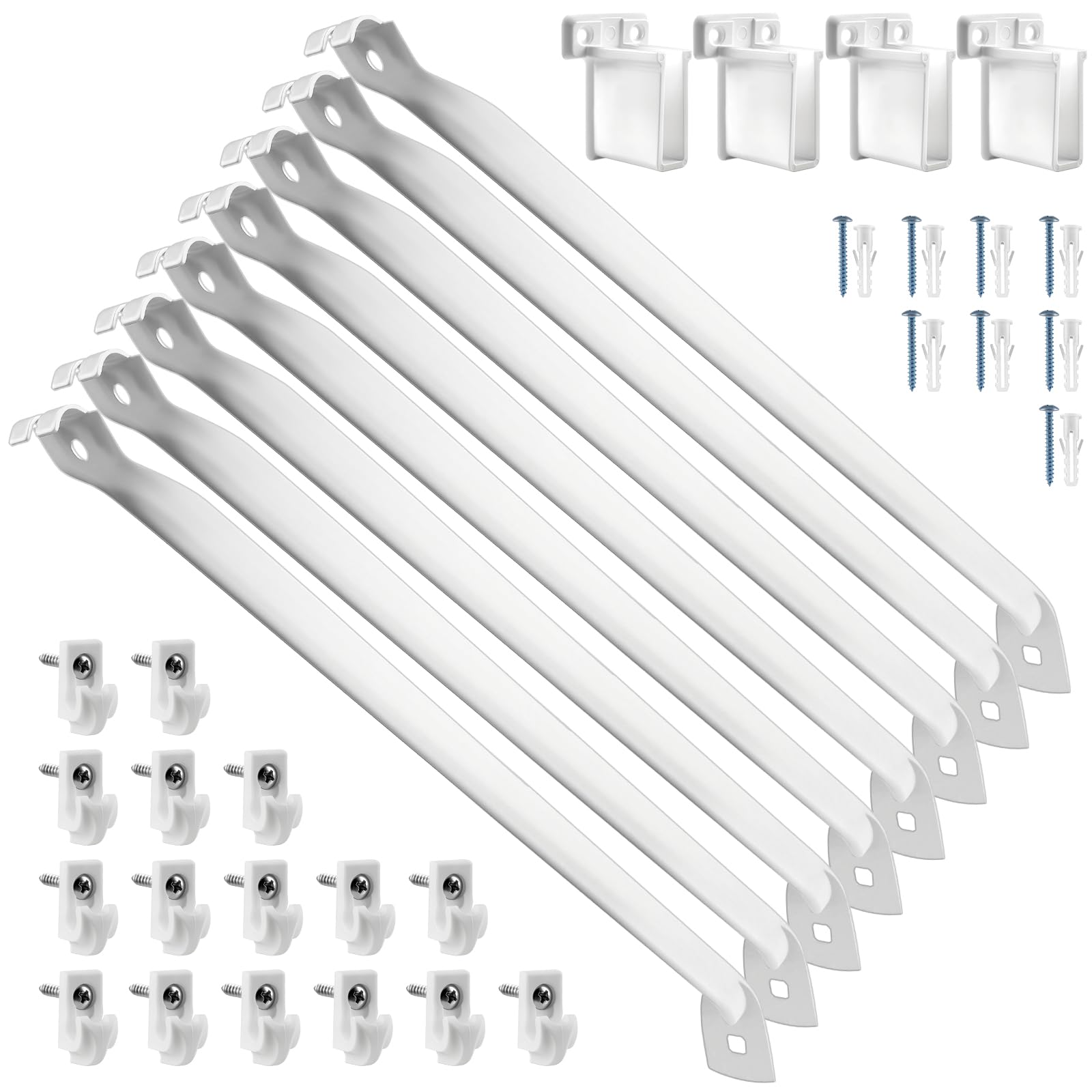 Photo 1 of Sissinda 12 Inch Wire Shelf Brackets Set, 8 Pack White