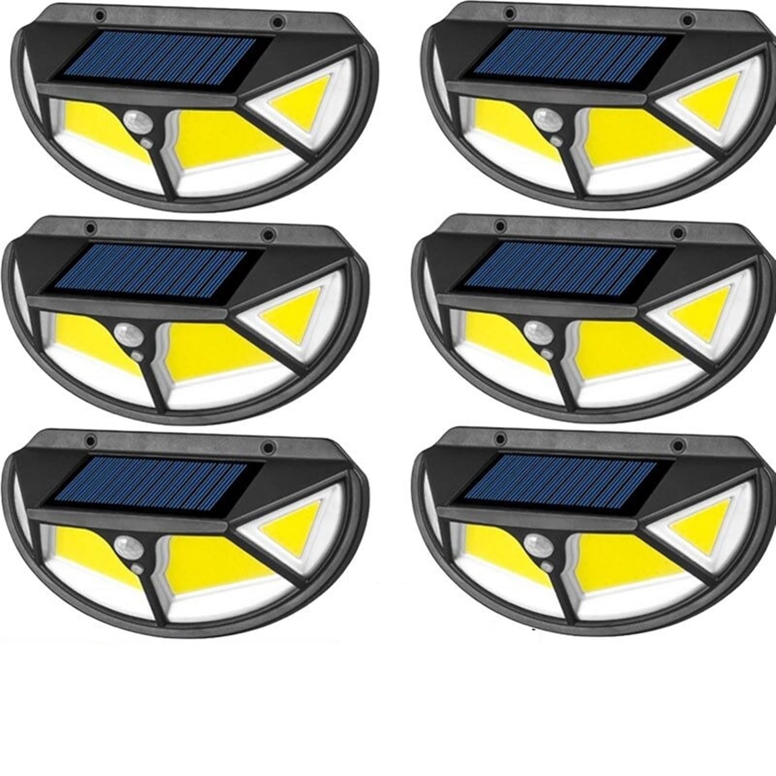 Lampadaire solaire d'extérieur étanche avec 6 appliques murales et détecteur de mouvement