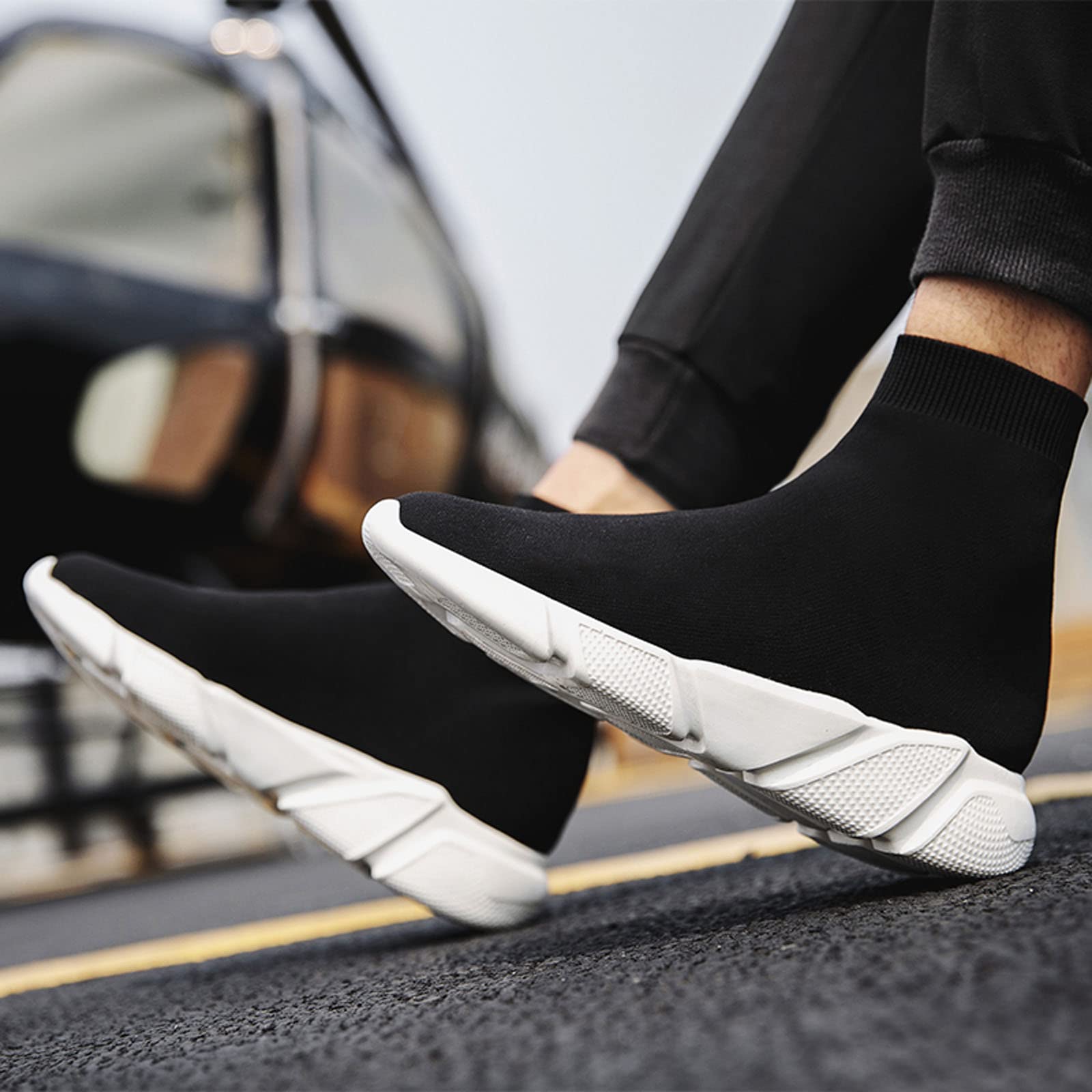 CERYTHRINA Męskie i damskie buty sportowe z siateczki, na czas wolny, lekkie, oddychające, wygodne, do chodzenia, do biegania, na czas wolny, do biegania po ulicy, na wędrówki, do treningu, joggingu, aktywności na świeżym powietrzu, do biegania, Czarny bi