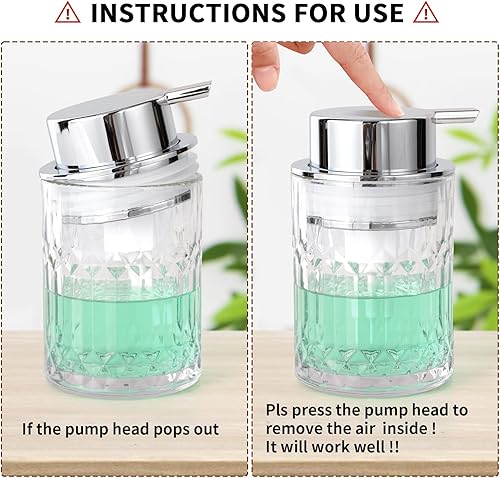 Miniatura 6 de Dispensador de jabón de vidrio para baño con bomba de espuma de plástico resistente al óxido, dispensador de loción de manos, champú antideslizante