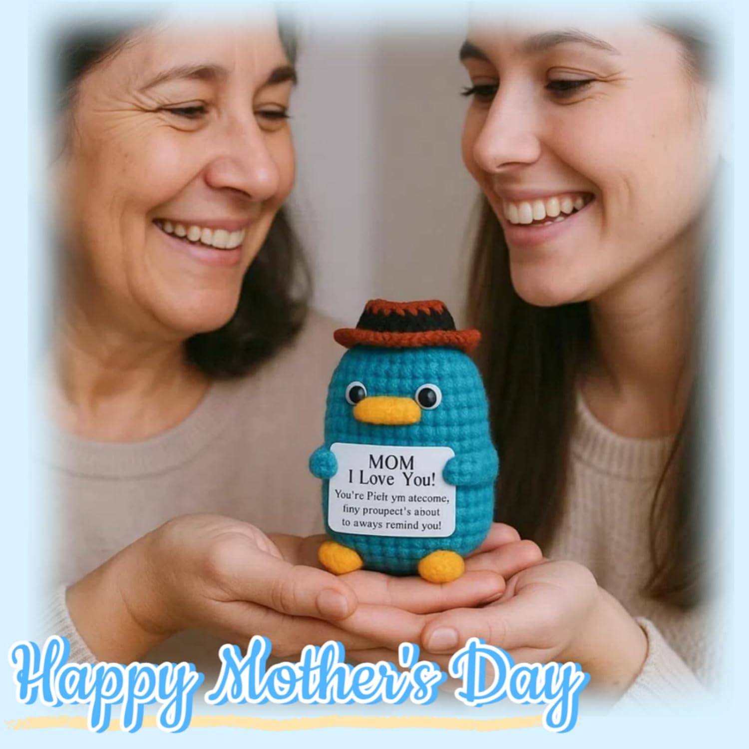 Birthday Gifts for Mom from Daughter Son, Handmade Crochet Cute Platypus Mom Birthday Gifts, Funny Mothers Day for Mother Mommy Emotional Positive Decor Ideas - Image 5