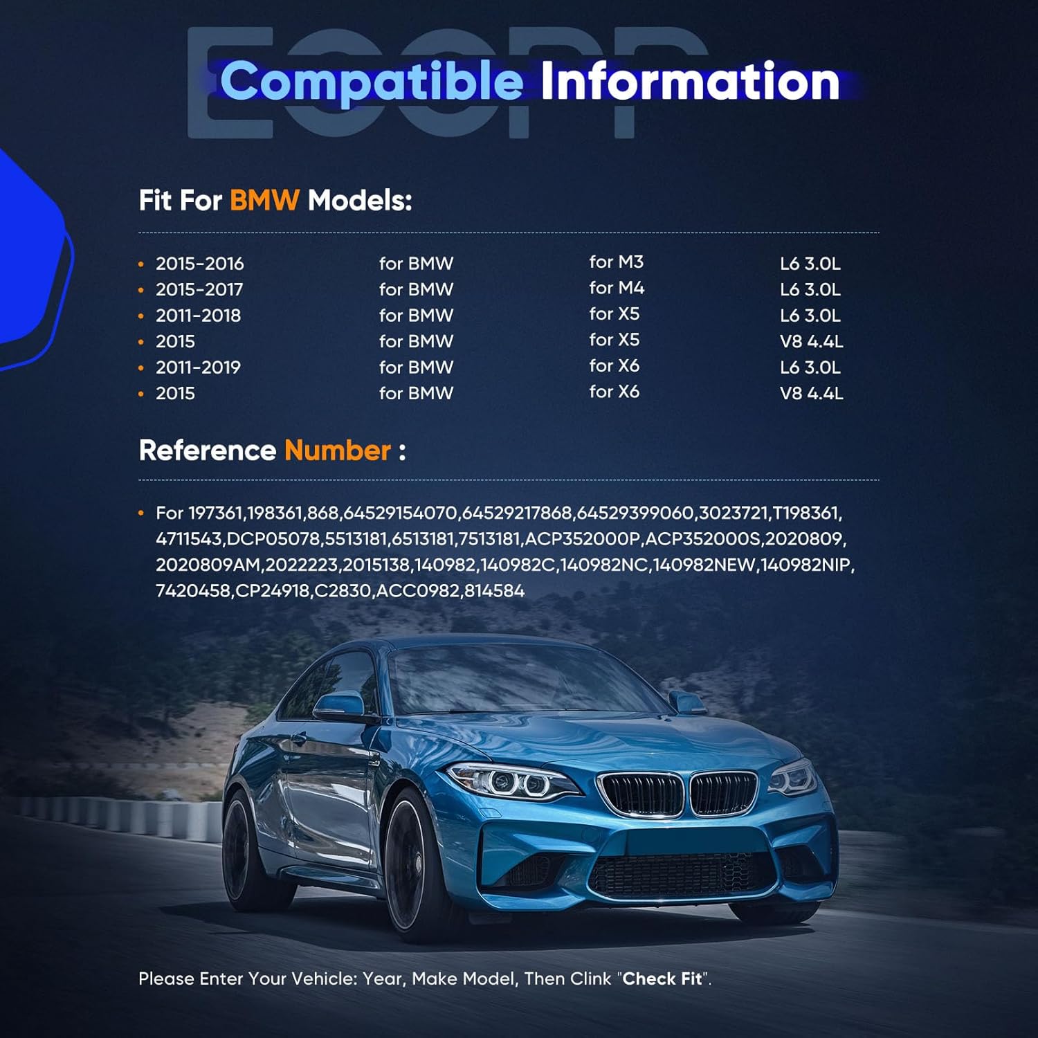 ECCPP A/C Compressor with Clutch 2012-2015 Fit for BMW 335i 3.0L 2011-2018 Fit for BMW X5 X6 3.0L AC Compressor