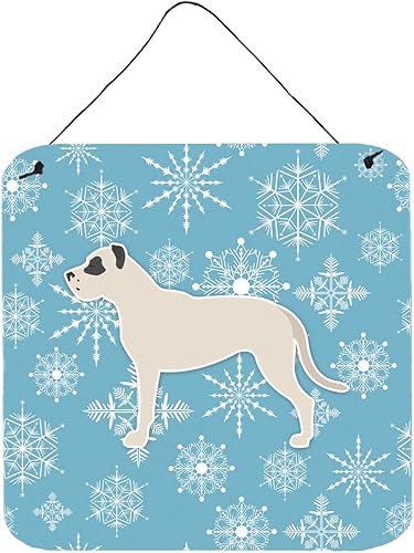 Caroline's Treasures BB3567DS66 Invierno copo de nieve Dogo Argentino para colgar en pared o puerta, letrero de metal de aluminio, placa de pared Caroline's Treasures BB3567DS66 Invierno copo de nieve Dogo Argentino para colgar en pared o puerta, letrero de metal de aluminio, placa de pared