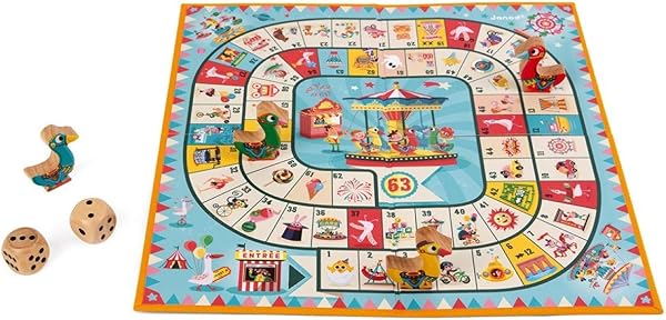 Janod, Carrousel Jeu de l'Oie, Jeu de Société Enfant Dès 4 Ans