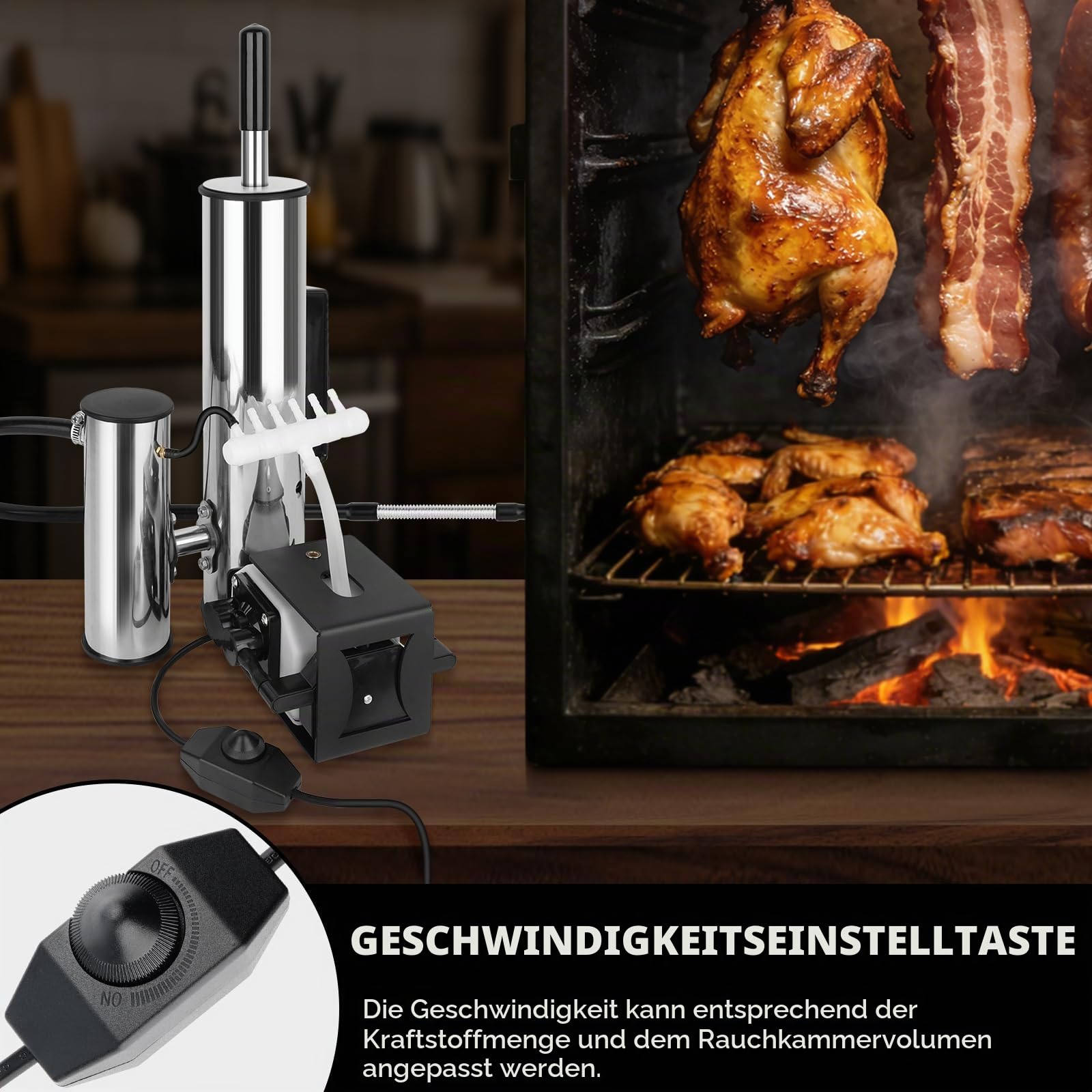Rauchgenerator mit Pumpe, Kaltrauchgenerator Mit verbesserter Luftpumpe | Tragbares Räucherofen Elektrisch Zum Räuchern von Lebensmitteln und Fleisch, BBQ Rauch-Erzeuger