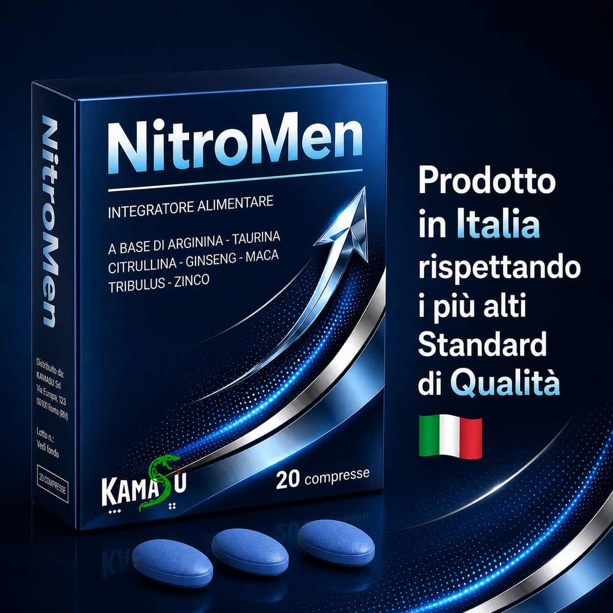 Integratore Uomo Potenziato -Maca nera, Arginina, Citrullina, Taurina, Tribulus e Zinco - Supporto Energetico, Tonico per Resistenza Vitalità Maschile