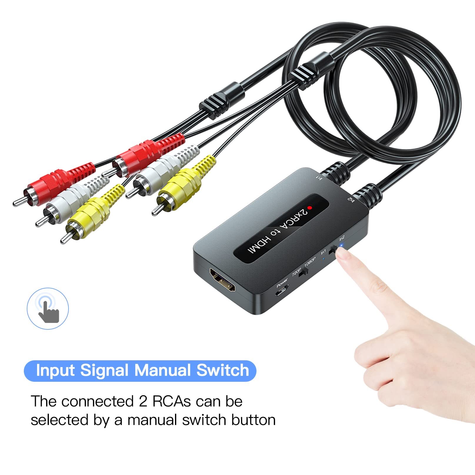 Convertisseur HDMI Vers S-Vidéo/RCA PARUIEN - 1080p Vers 480i, Pour TV Ancienne, DVD, PS3/PS4