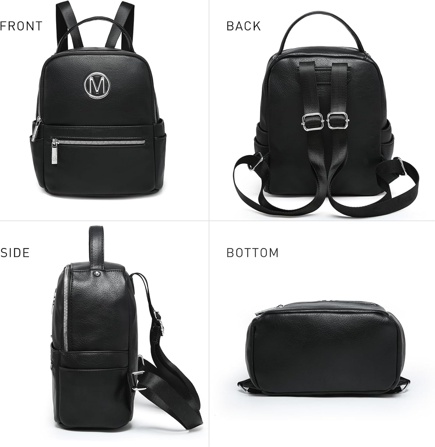 MKP Small Backpack Purse for Ladies Women Fashion Multi Pockets Daypacks with Front Zip Pocket - Image 4