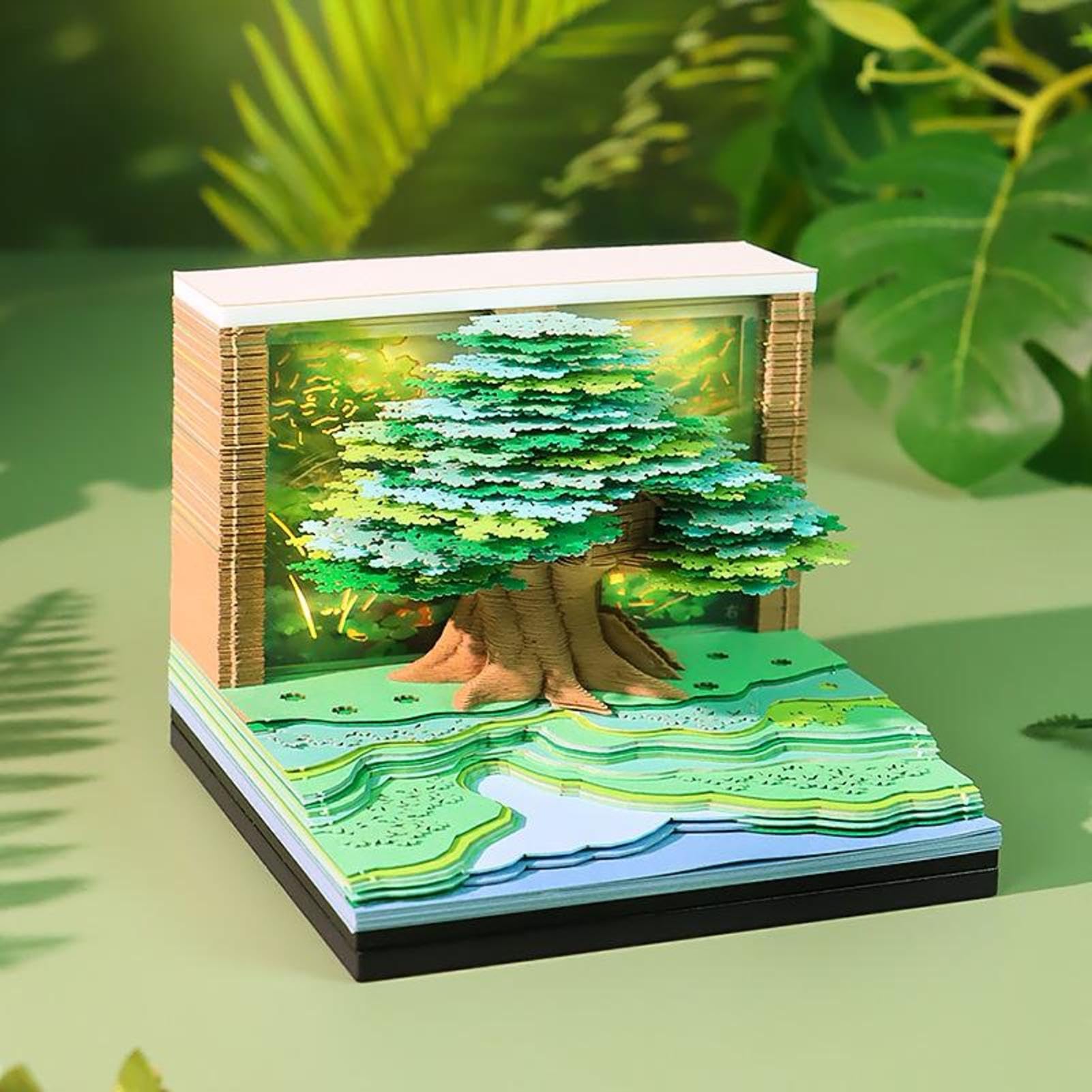 Calendario 3D a strappo 2027 Decorazione Da Tavolo A Forma Di Albero | Calendario da scrivania con fogli staccabili Per Uomo Donna Studenti Insegnanti Casa Ufficio Camera Da Comodino Comp