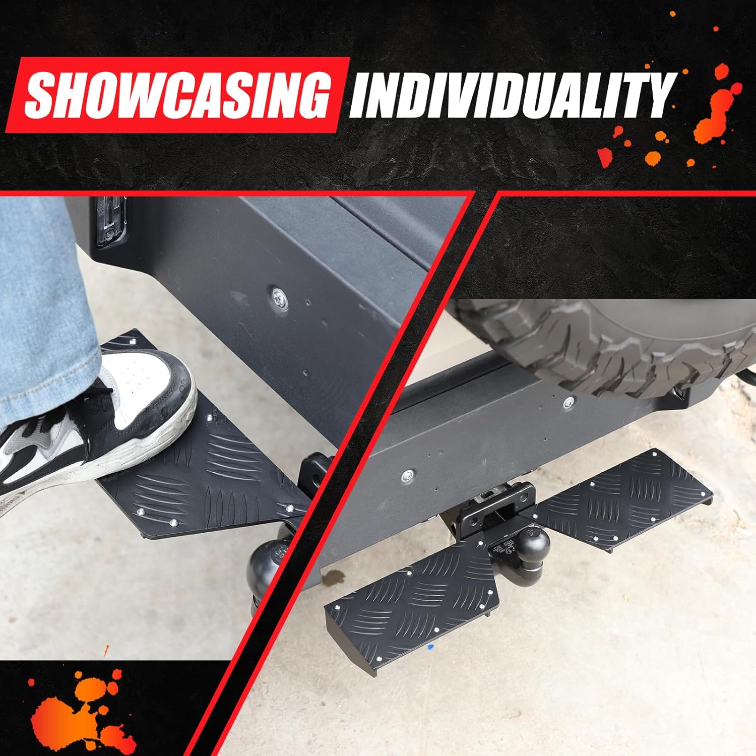 Tow Hitch Step Compatible with INEOS Grenadier 2020-2024, Heavy Duty Anti Slip and Rust Towing Bumper Guard Black Hitch Steps