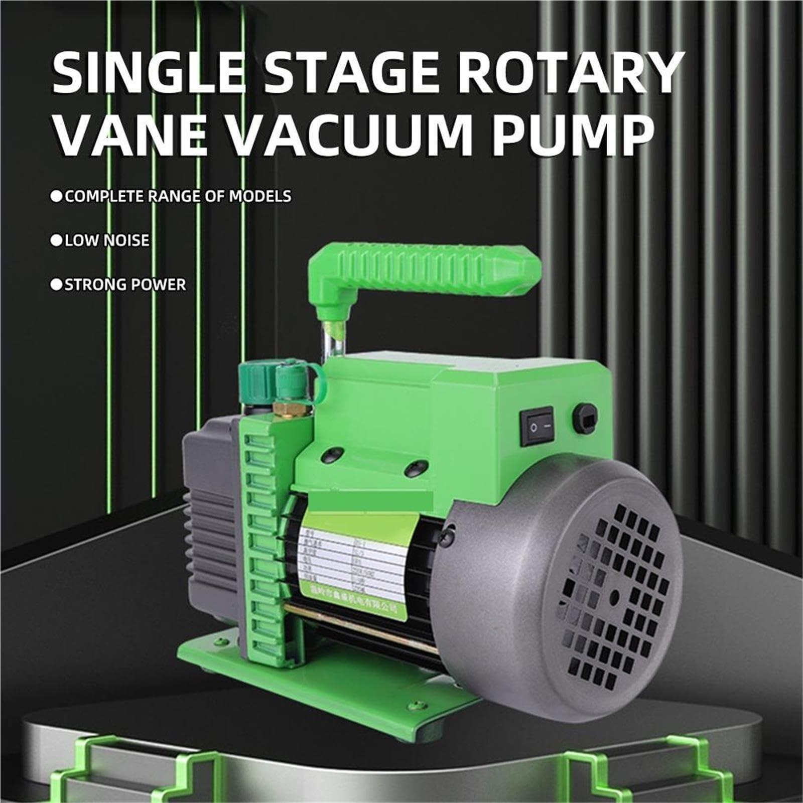 Mini pompa per vuoto rotativa a palette monostadio, velocità di pompaggio 3cfm Strumento manutenzione a refrigerazione 720w Alta efficienza(110)