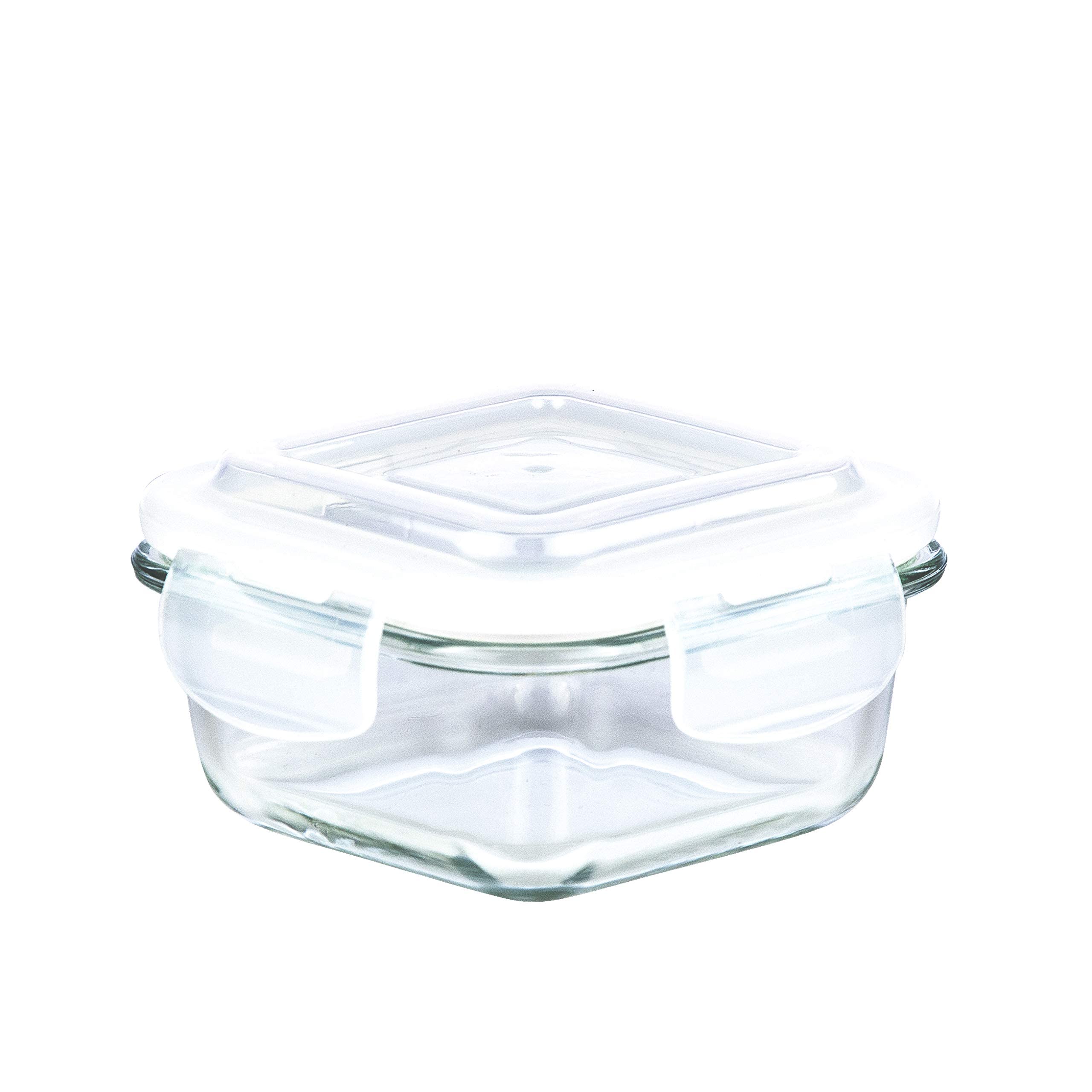 Grizzly Boîte Alimentaire en Verre Hermétiques avec Couvercles Lot de 6 Carrées 320 ml- Boîtes Conservation Sans BPA