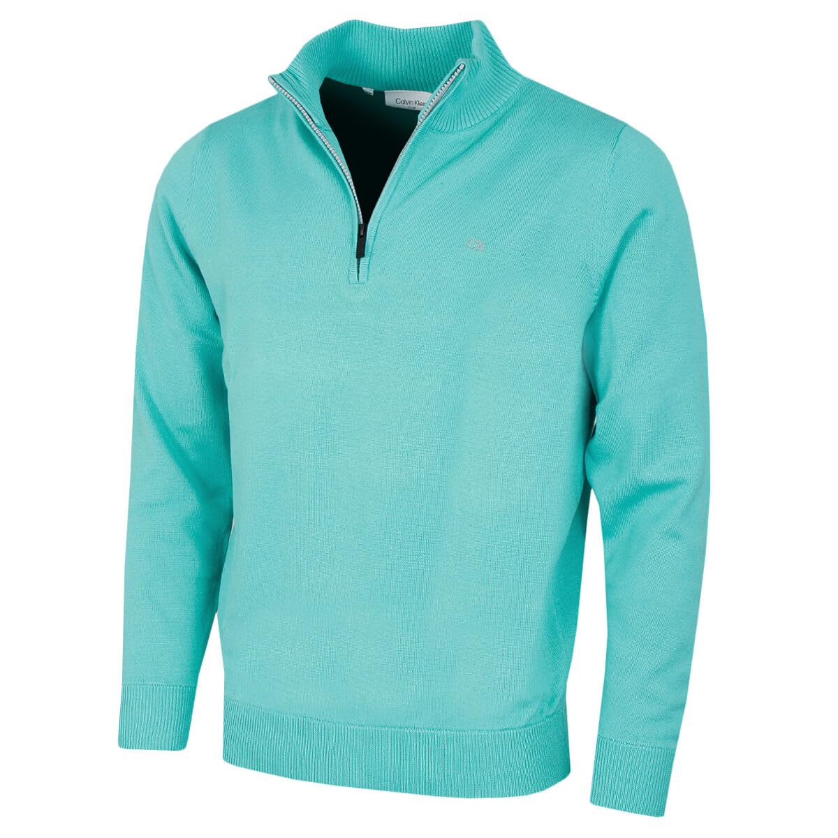 Calvin Klein Mens Campus 1/2 Zip Sweater - Aquamarine - XXXXL