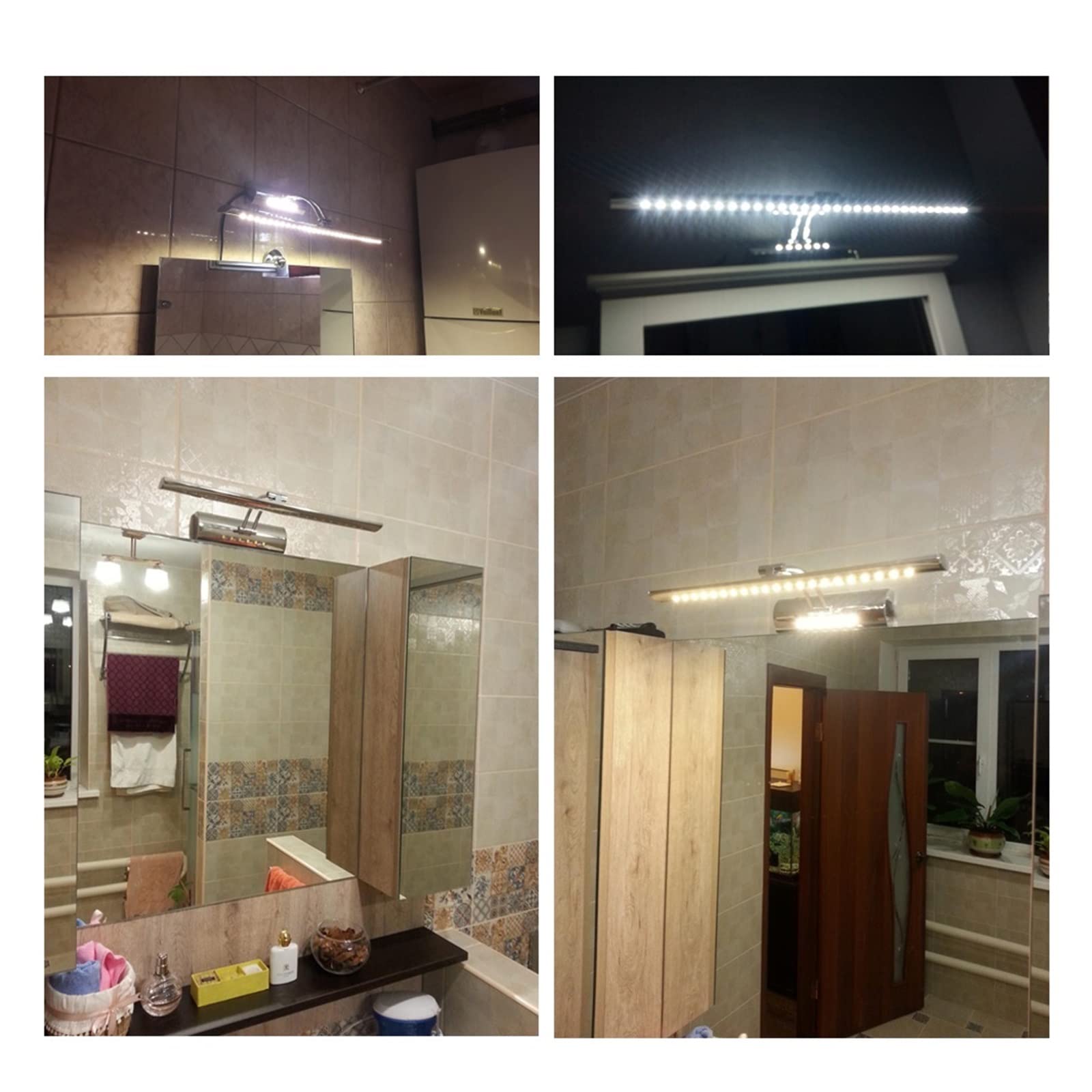 Applique Murale LED Salle De Bain Ou Tableau - 7W 40cm / 9W 55cm, Lumière Chaleureuse, Interrupteur Intégré, Design Moderne