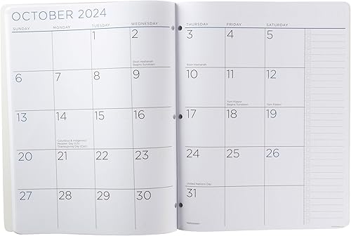 Miniatura 3 de PlanAhead Agenda mensual 2024-2025  Agenda académica de 2 años de 11 x 8 pulgadas con impresión grande  Calendario perforado de 3 agujeros para
