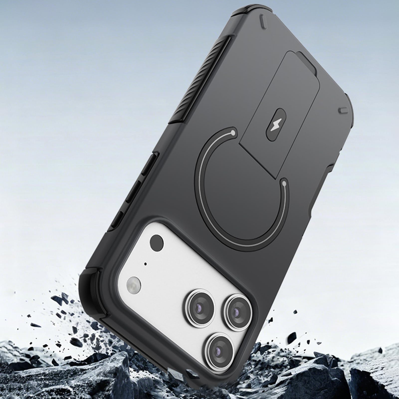 Magnetyczne etui do iPhone 17 Pro Max / 17 Pro / 17, cienkie, matowe, antypoślizgowe, odporne na uderzenia etui ochronne ze składanym stojakiem, etui na telefon komórkowy, brązowe, 17