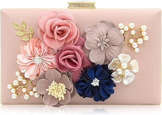 INOVERA (LABEL) Women Floral Evening Clutch Ladies Party Wedding Purse Bag