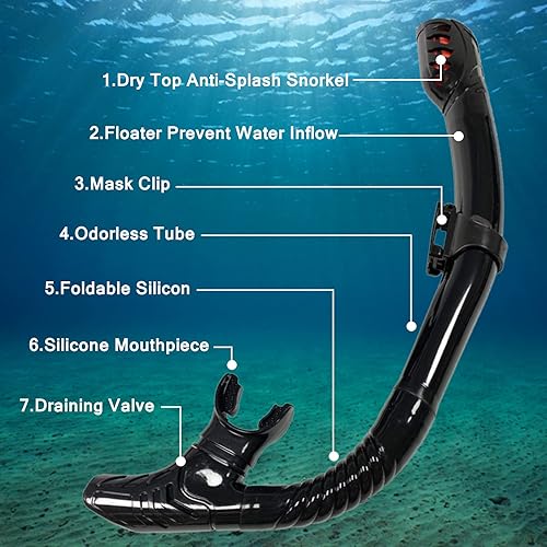 Miniatura 7 de AOKADUTE Equipo de esnórquel para adultos y niños, máscara de snorkel profesional, gafas de natación, vista panorámica, máscara de buceo de vidrio