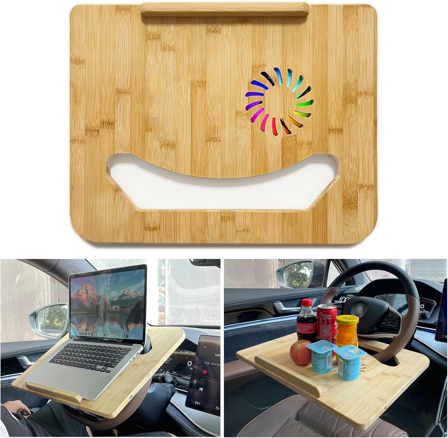 Amazon.com: Smiley Car Steering Wheel Laptop Cooling Folding Desk,Quiet ...