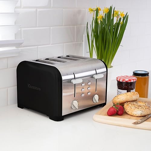 Miniatura 2 de Kenmore 40603 Tostadora de 4 rebanadas con controles dobles en negro