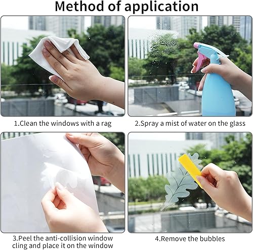 Miniatura 3 de 26 calcomanías anticolisión para ventana, calcomanías de ventana con forma de hoja surtida para evitar golpes de pájaros, calcomanías translúcidas