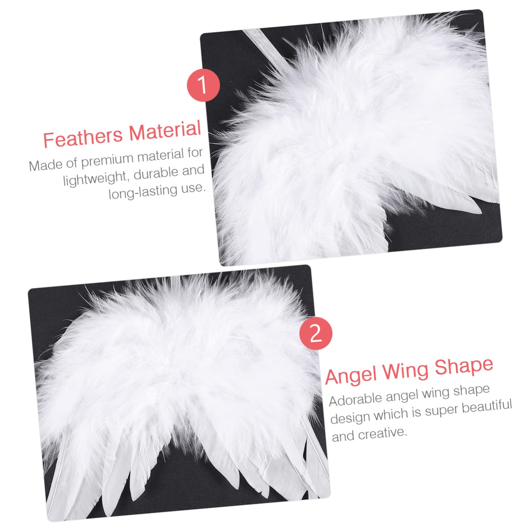 OUNONA 72piezas Adornos De Alas De Ángel para Decoración Navideña Colgantes De para Árbol De Navidad y Escenas Festivas