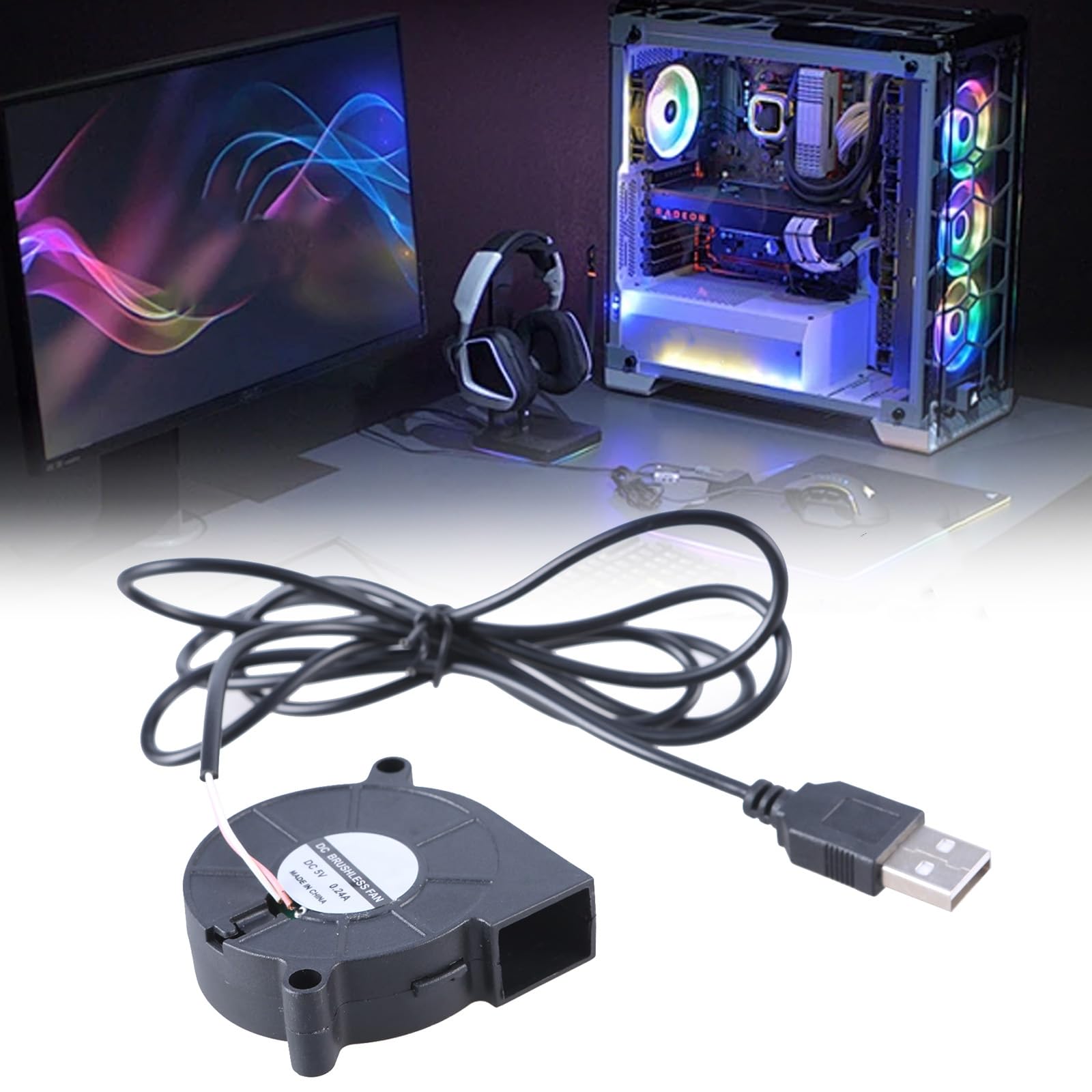 Ldabrye High Performances 50mm USB Cooling Fan 5015 Brushless Fan for Computers and 3D Printers Quiet Operate DC5V Blower