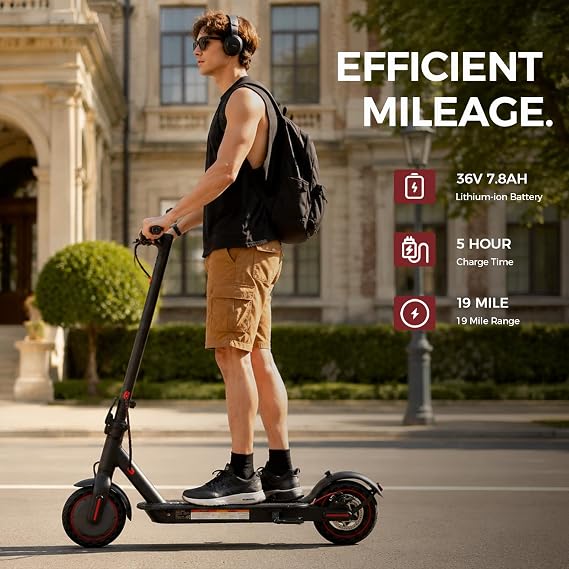 Electric Scooter, Electric Scooter Adult 350W with 25-35KM Range, Max Speed 25KM/H, 8.5