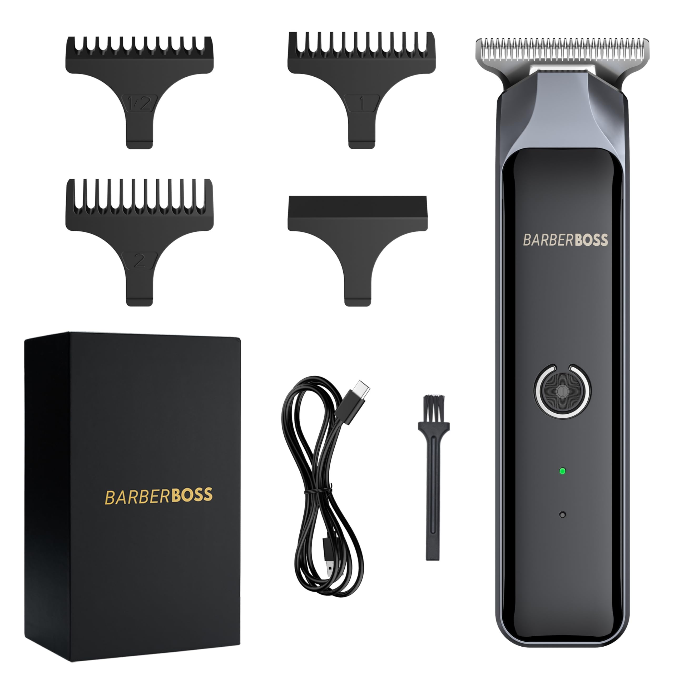 BarberBoss Hair Clippers Men, Rechargeable Men's Styling Kit, Cordless Hair & Beard Trimmer, Face Detailer, Precision Clippers For Home Haircuts, Men's Grooming Kit